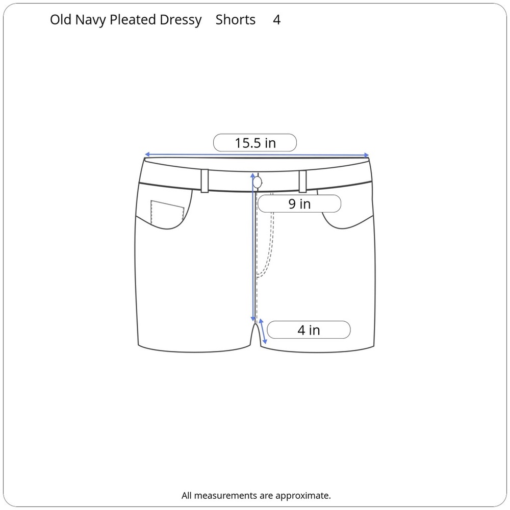 Old Navy Pleated Dressy Navy Blue Shorts 4 Inch - Picture 6 of 6